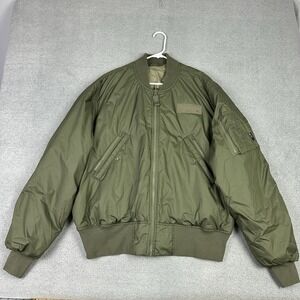 Adidas X Parley Jacket Mens XL Olive Green Reversible Bomber Streetwear READ